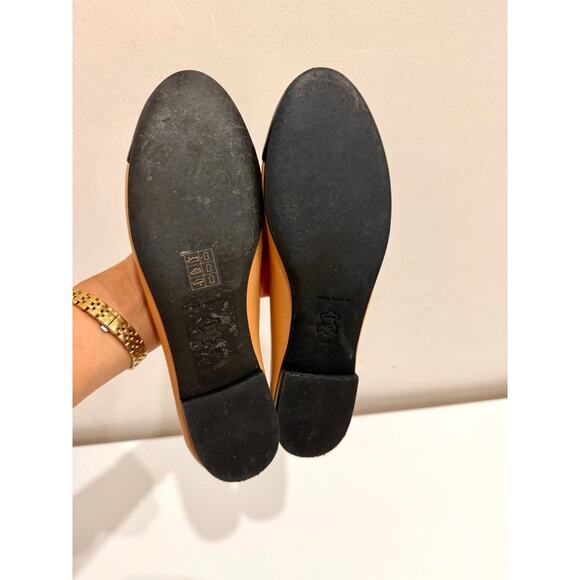 Tory Burch Nappa Leather Bow Cap-Toe Ballet Flats Ginger Black Women's Size US 7 - Picture 7 of 7